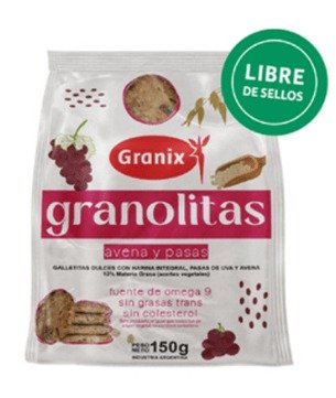 GRANOLITAS Avenas y Pasas  12 x 150 Gr.GRANIX